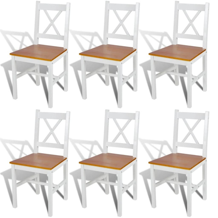 Dining Chairs 6 pcs White Pinewood A949-271497