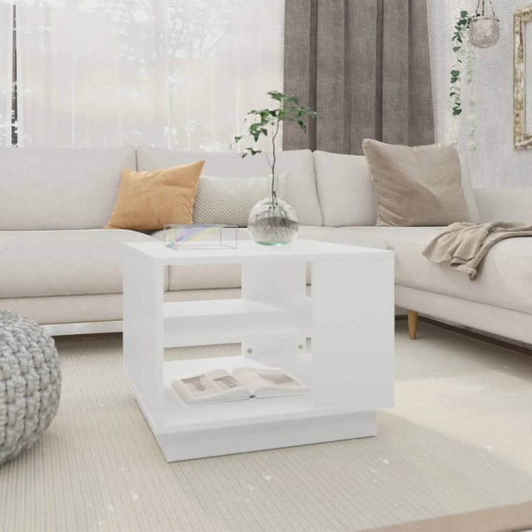 Coffee Table White 21.7"x21.7"x16.9" Engineered Wood A949-810289