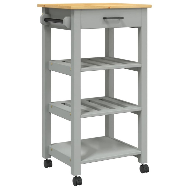 Kitchen Trolley MONZA 18.9"x15.7"x34.8" Solid Wood Pine A949-376080