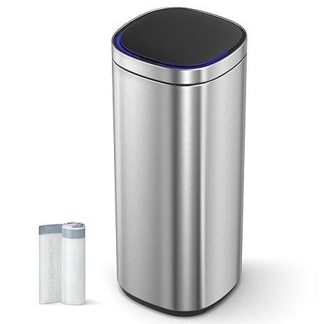 Motion Sensor Stainless Steel 13 gallon Trash Can with Ozone Button Q280-SOMS9712