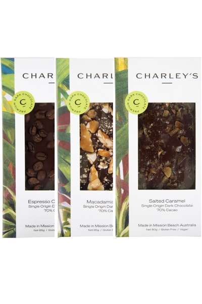 Charley's Contemporary Dark Chocolate Tasting Pack
Premium Australian Made Single Origin Chocolate