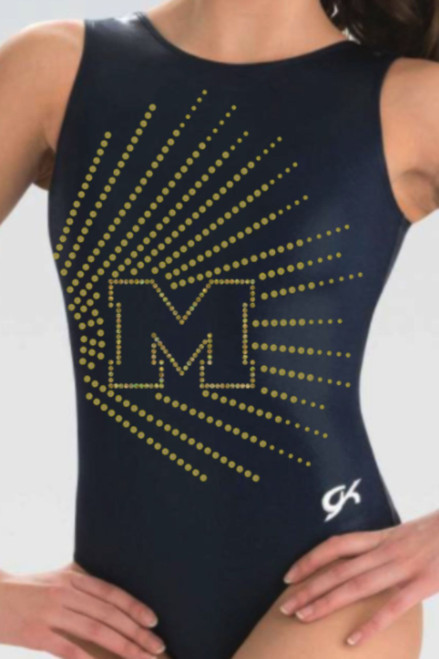 New! MICHIGAN GOLD SPARKLE SPRAY Dazzling Girls' Gymnastics Leotard: GK Navy Blue Nylon. FREE Scrunchie! New! MICHIGAN GOLD SPARKLE SPRAY Dazzling Girls' Gymnastics Leotard: GK Navy Blue Nylon. FREE Scrunchie!
