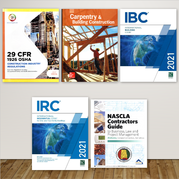 Alabama Carpentry and Framing Exam Reference Book Set