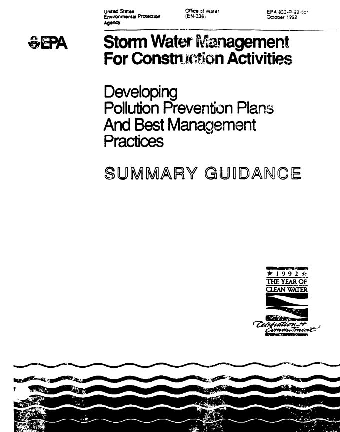 Storm Water Management for Construction Activities - Summary Guidance