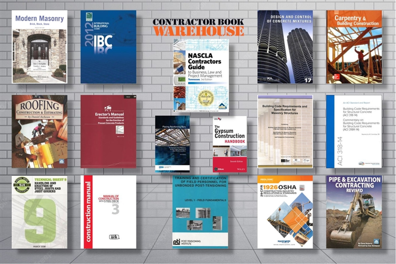 Complete Book Set for the Tennessee BC-B Commercial Contractor Exam.