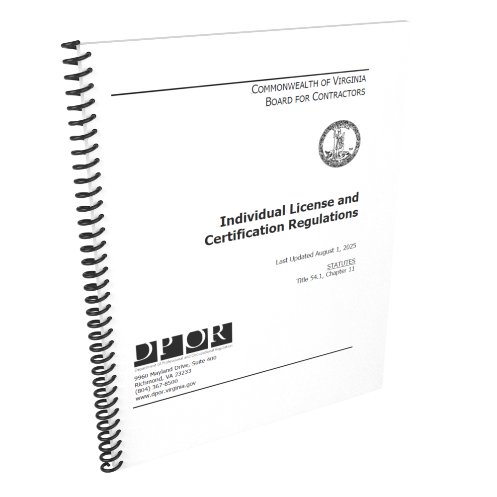 Virginia Board for Contractors: Individual License and Certification Regulations