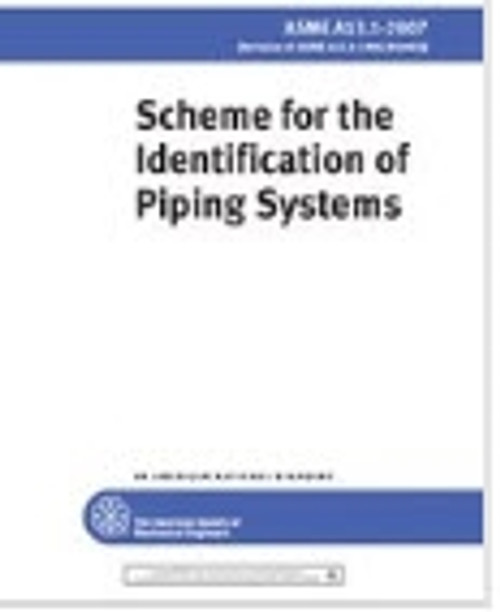ASME A13.1 2007 Scheme for the Identification of Piping Systems ASME A13.1 2007 Scheme for the Identification of Piping Systems