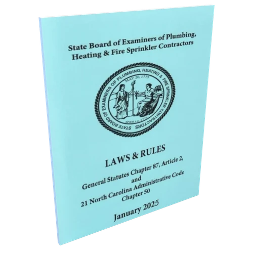 NC Heating and Fire Sprinkler Rules and Laws January 2025