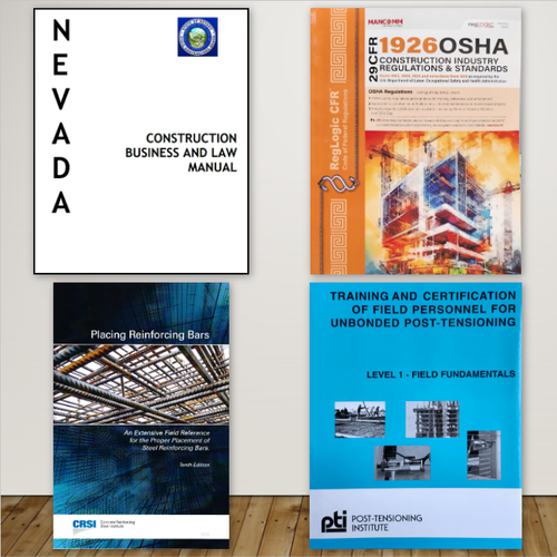 Complete Book Set for the Nevada C-14A Reinforcing Steel Contractor Exam. Complete Book Set for the Nevada C-14A Reinforcing Steel Contractor Exam.