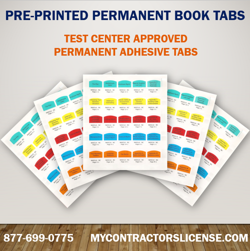 North Carolina State Building Code 2018 Permanent Book Tabs