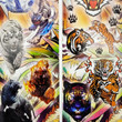 Glitter Tiger Temporary Vending Tattoos (300 ct)