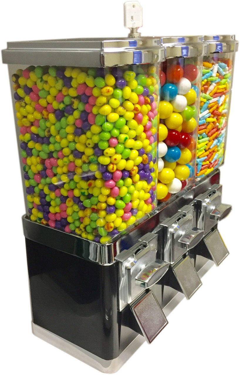 Triple Candy Machine, White - Food Dispenser - Miles Kimball