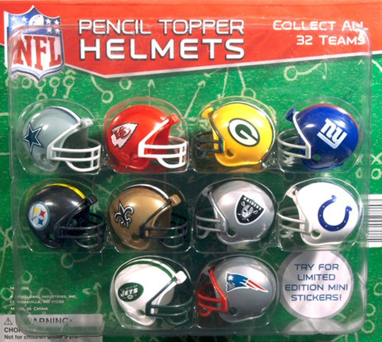 nfl pencil topper helmets