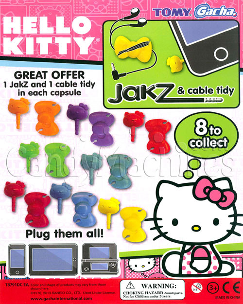 Hello Kitty JakZ and Cable Tidy Vending Capsules - CandyMachines.com