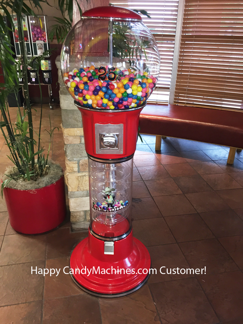 Spiral Fun 10-Inch Gumball Machine with Gumballs: Red and Pink