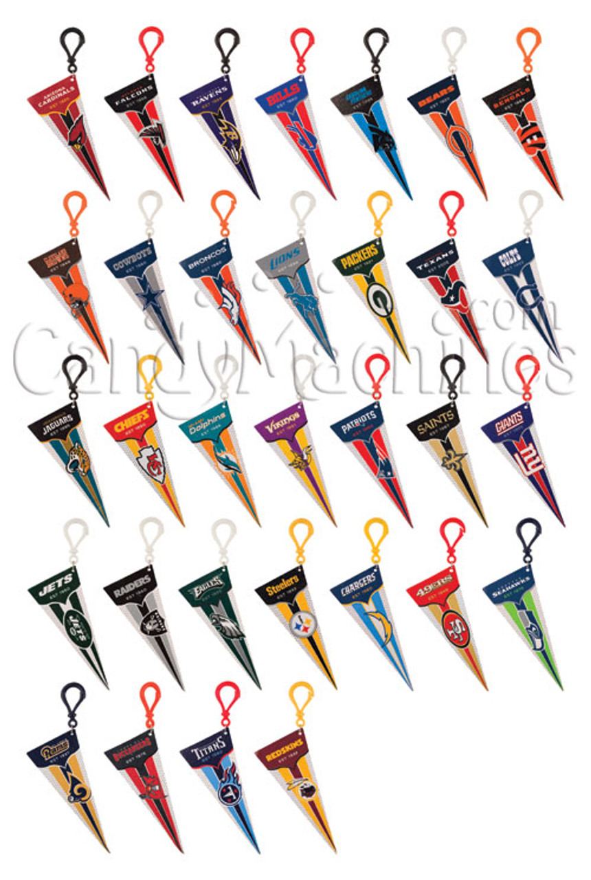 MLB Pennant Clips in 2 inch Toy Capsules