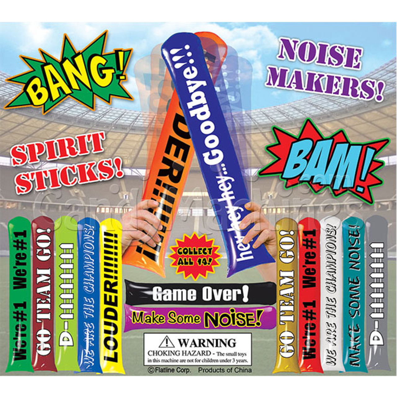 Thunder Stick Noise Makers Vending Capsules (2-inch