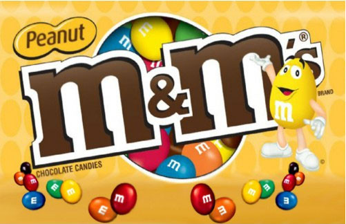 Peanut M&M's Vending Machine Label - CandyMachines.com