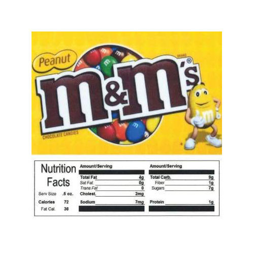 Peanut M&M's Vending Machine Label - CandyMachines.com