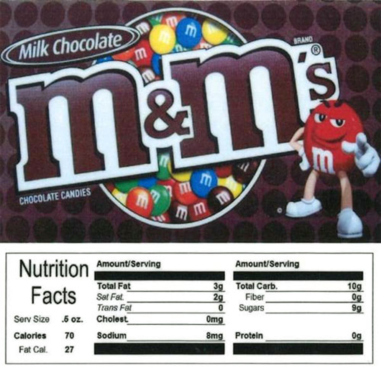 m&m red and yellow sticker WITH NUTS - Pro Sport Stickers