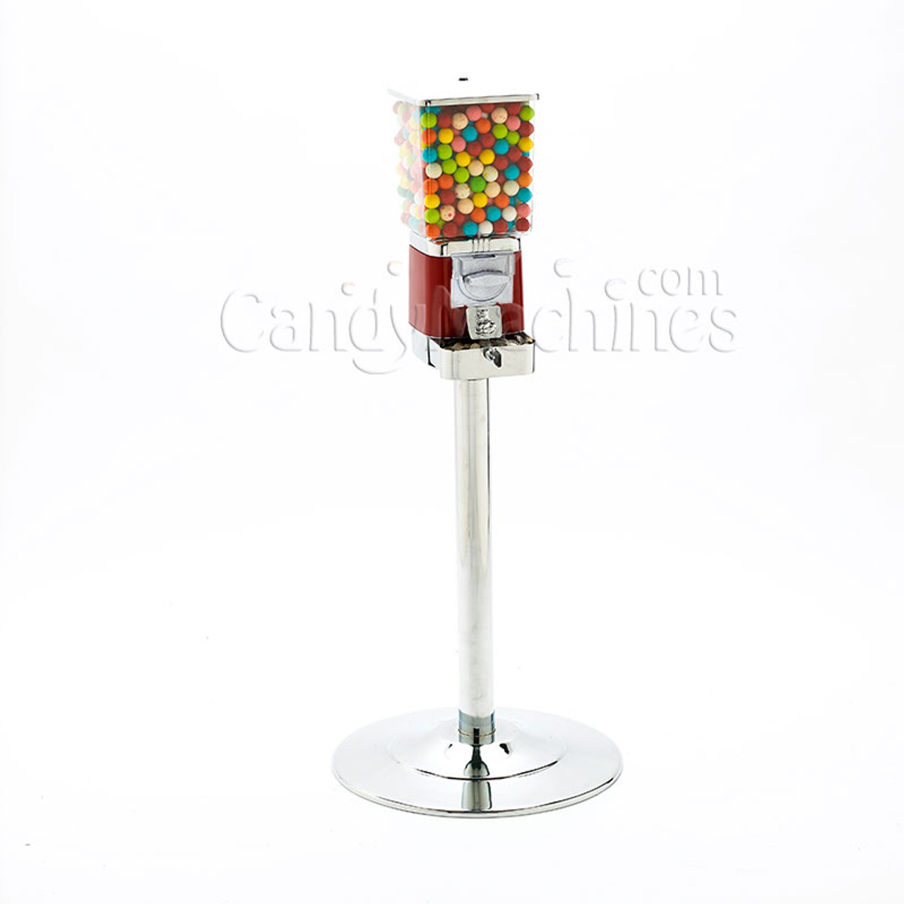 Single Black Metal Stand with Square Base for Candy Gumball Bulk Vending  Machines