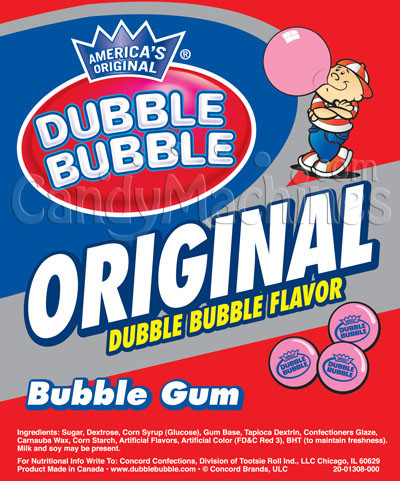 Original 1928 Dubble Bubble Vending Gumballs (1-inch /850 ct