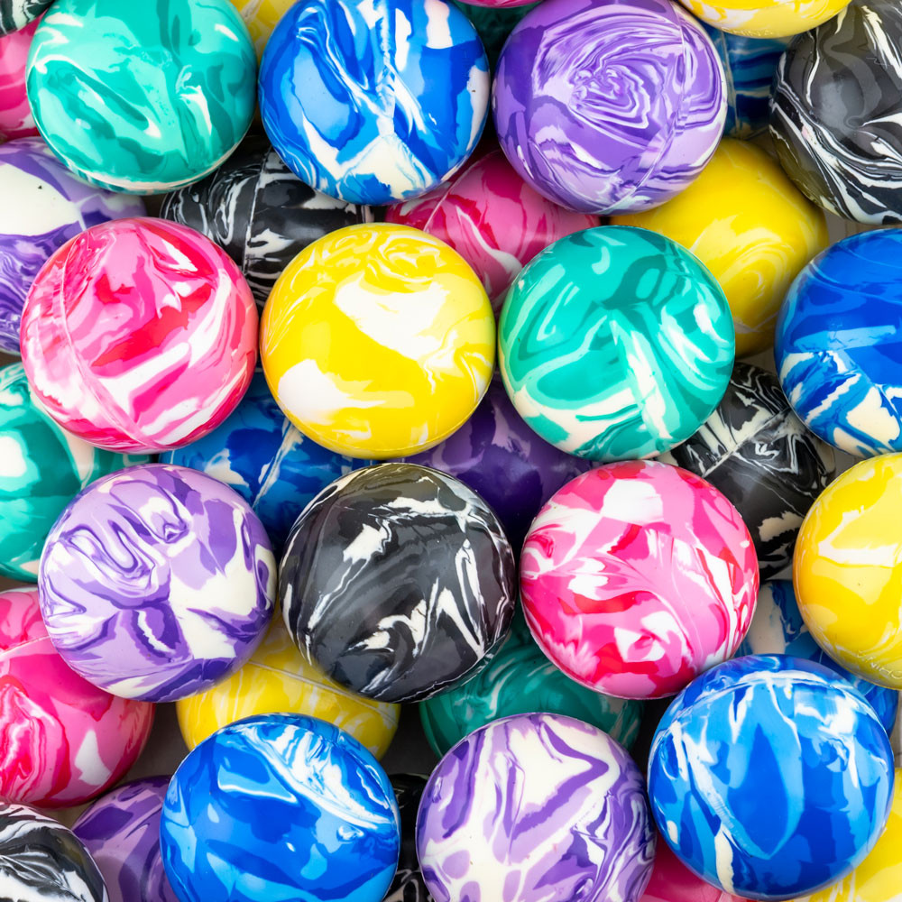 Two-Color Marble 49mm Super Bouncy Balls (40 ct) - CandyMachines.com