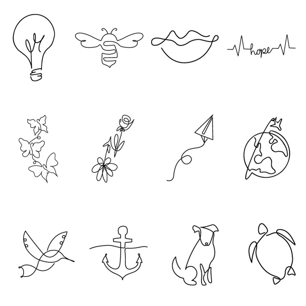 single line tattoos