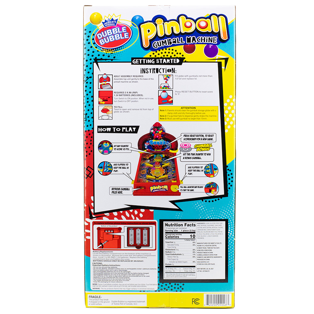 Dubble Bubble® Pinball Gumball Machine - CandyMachines.com