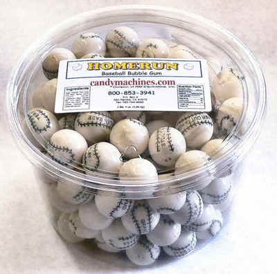 White Baseball - Tub of Gumballs - CandyMachines.com