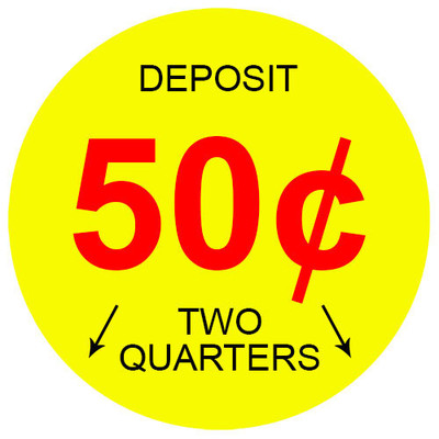 Original .50 50 cent PRICE DECAL STICKER Capsule Vending Machine Northwestern AA 