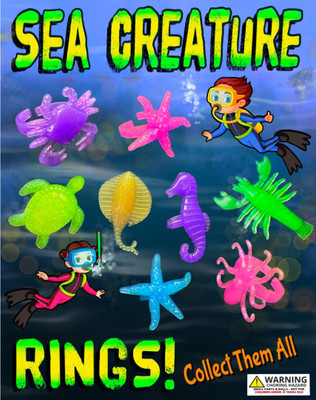 Sea Creature Rings Vending Capsules (1 inch) 250 ct