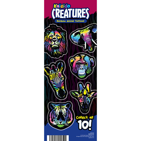 Tie Dye Animal Vending Tattoos | Candymachines.com