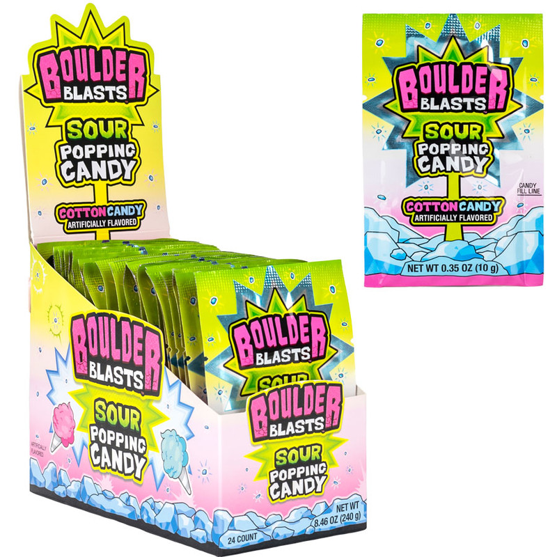 Boulder Blast Sour Cotton Popping Candy w/Display Box (24 count)
