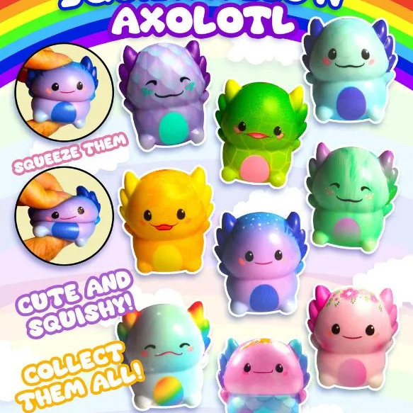 Slow Rise Axolotls square section of the display  card