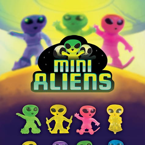 Sitting Glitter Alien Figures Vending Capsules (1-inch) 250 ct