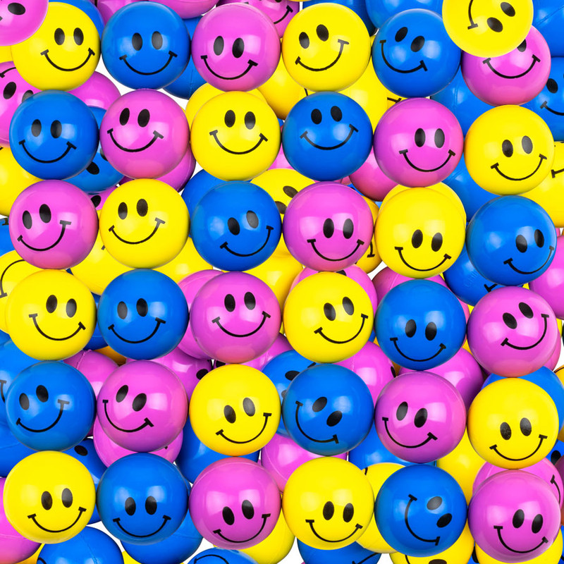 Smiley Face 32mm Bouncy Balls (100 ct) Smiley Face 32mm Bouncy Balls (100 ct)