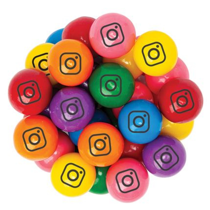 Custom Logo Printed Gumballs Unwrapped- 1 Inch (2500 ct)