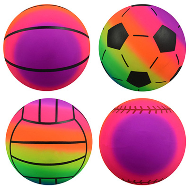 Sports 6 inch Rainbow Inflatable Vinyl Balls (100 ct) Sports 6 inch Rainbow Inflatable Vinyl Balls (100 ct)
