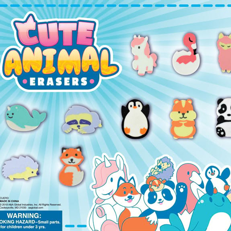 Cute Animal Erasers Vending Capsules (2-inch) 250 ct Cute Animal Erasers Vending Capsules (2-inch) 250 ct