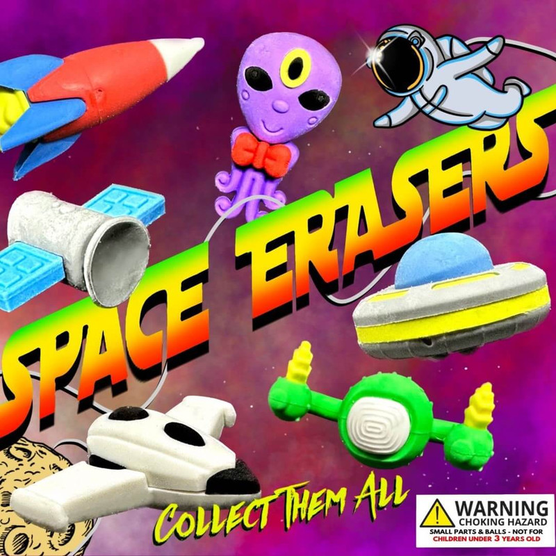Space Erasers Vending Capsules (2 inch) 250 ct Space Erasers Vending Capsules (2 inch) 250 ct