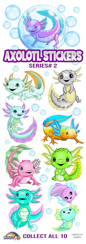 Axolotl Salamander Stickers #2 (300 ct)