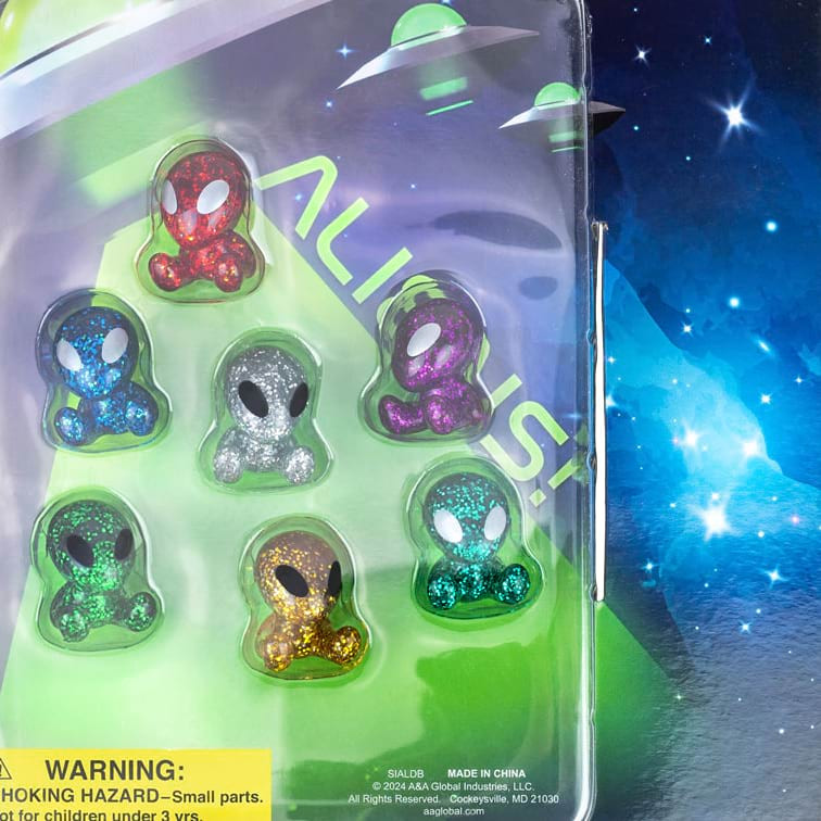 Sitting Glitter Alien Figures Vending Capsules (2 inch) 250 ct