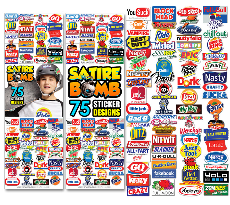 Satire Bomb Vending Stickers (300 ct)
