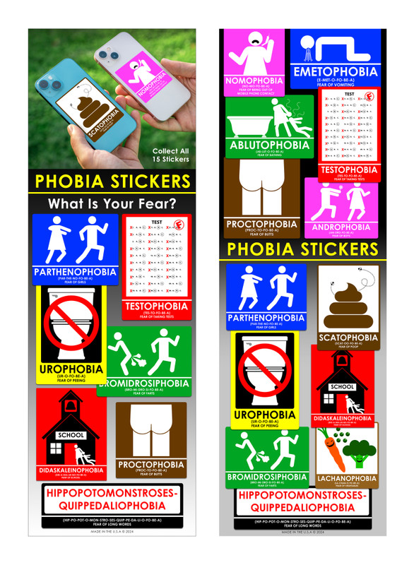 Phobia Vending Stickers (300 ct)