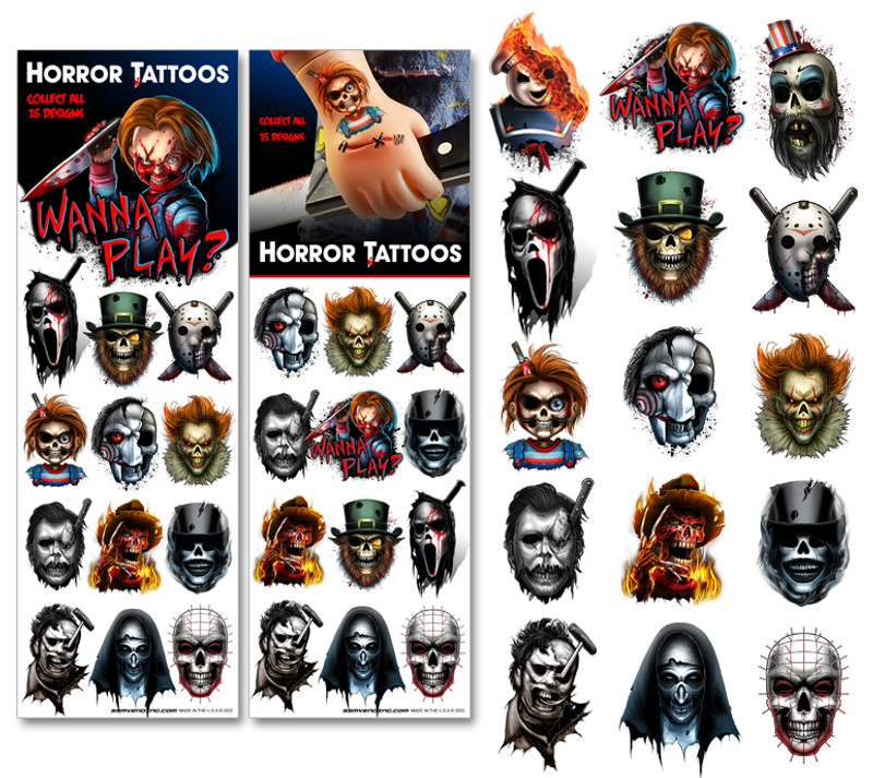 Best of Horror Temporary Vending Tattoos (300 ct)