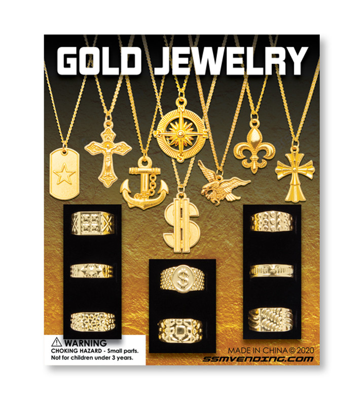 Gold Jewelry Vending Toys (1-inch) 250 ct Gold Jewelry Vending Toys (1-inch) 250 ct