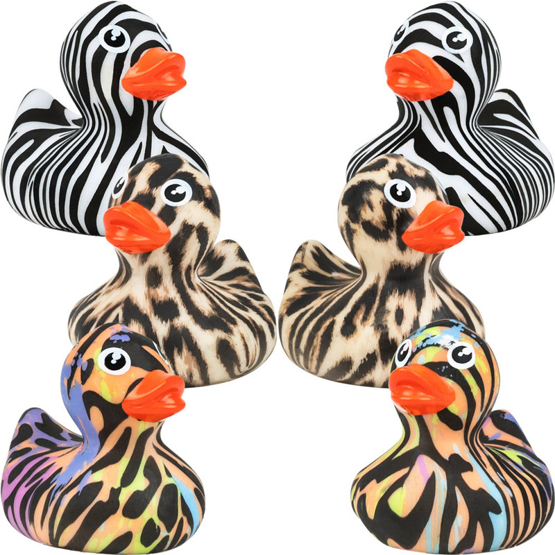 Animal Pattern Rubber Ducks (2 inch) 50 ct