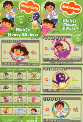 Nick Jr Money Vending Stickers - CandyMachines.com