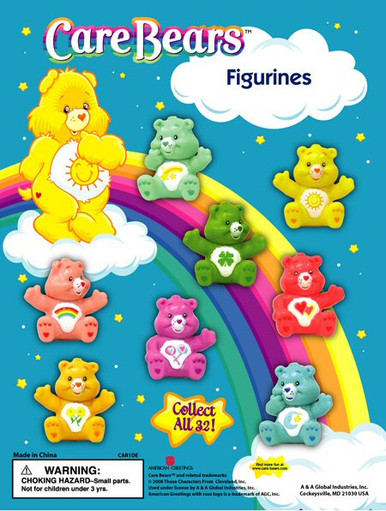 Care Bears Set Of 8 Mini Tins Box w/ chain Vending Machines Display